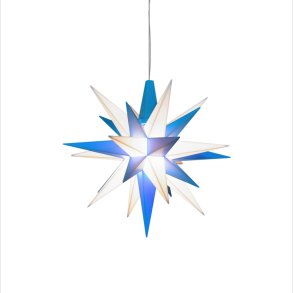 13 cm stjerne bl�/hvid