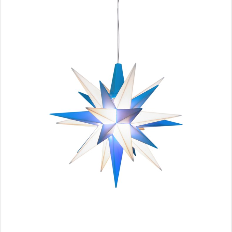 13 cm stjerne bl/hvid